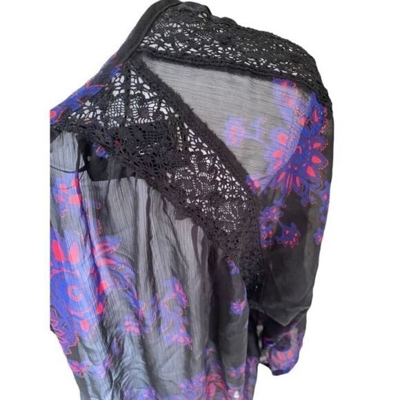 Express Womens Top Size Small Kimono Duster Cardigan Cover Up Multicolor - Picture 7 of 10